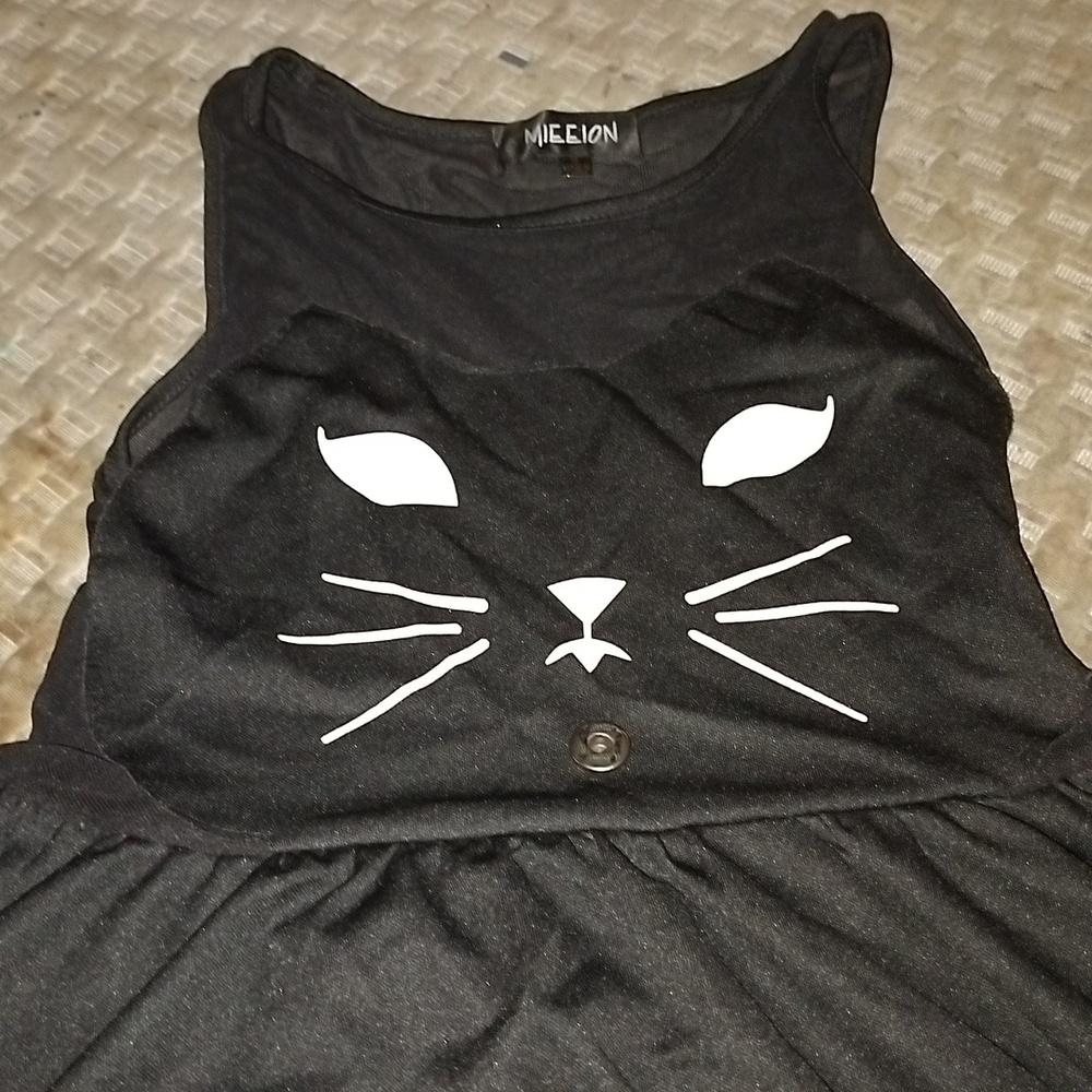 EUC Vintage S MIEEION Cat Face Midi Dress